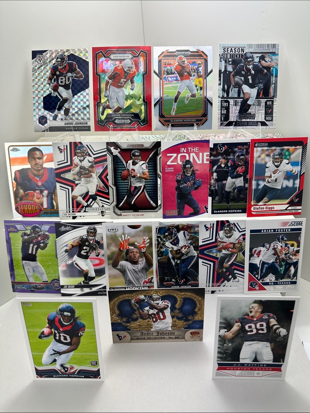 Andre Johnson w/ JJ Watt/Arian Foster + Deandre Hopkins Rookies Texans lot of 19